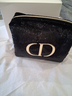 Dior GWP  Black Sparkle Cosmetic Pouch.Brand NEW IN W/ Box .